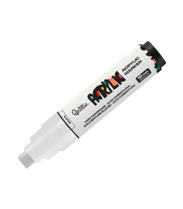 Rotulador liderpapel acrylic base agua todo tipo de superficie punta rectangular 10 mm blanco