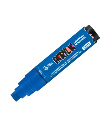 Rotulador liderpapel acrylic base agua todo tipo de superficie punta rectangular 10 mm azul