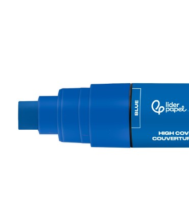Rotulador liderpapel acrylic base agua todo tipo de superficie punta rectangular 10 mm azul