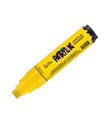 Rotulador liderpapel acrylic base agua todo tipo de superficie punta rectangular 10 mm amarillo