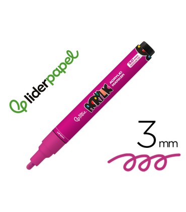 Rotulador liderpapel acrylic base agua todo tipo de superficie punta redonda 3 mm violeta