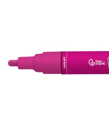 Rotulador liderpapel acrylic base agua todo tipo de superficie punta redonda 3 mm violeta