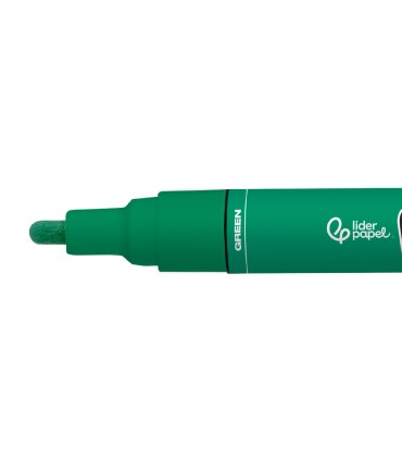 Rotulador liderpapel acrylic base agua todo tipo de superficie punta redonda 3 mm verde