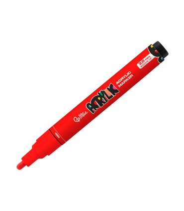 Rotulador liderpapel acrylic base agua todo tipo de superficie punta redonda 3 mm rojo