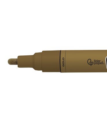 Rotulador liderpapel acrylic base agua todo tipo de superficie punta redonda 3 mm oro