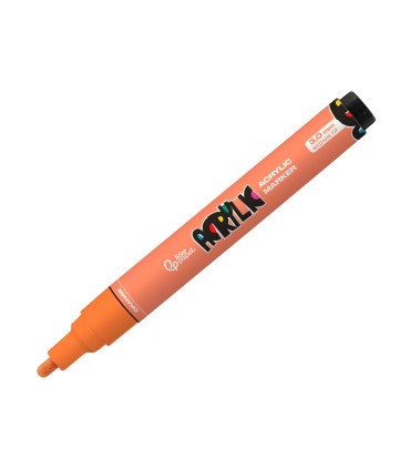 Rotulador liderpapel acrylic base agua todo tipo de superficie punta redonda 3 mm naranja
