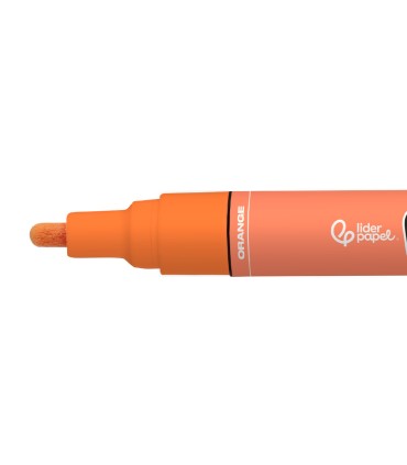 Rotulador liderpapel acrylic base agua todo tipo de superficie punta redonda 3 mm naranja