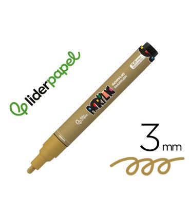 Rotulador liderpapel acrylic base agua todo tipo de superficie punta redonda 3 mm marron claro