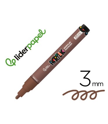 Rotulador liderpapel acrylic base agua todo tipo de superficie punta redonda 3 mm marron