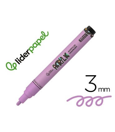 Rotulador liderpapel acrylic base agua todo tipo de superficie punta redonda 3 mm lila