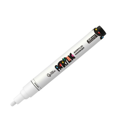 Rotulador liderpapel acrylic base agua todo tipo de superficie punta redonda 3 mm blanco