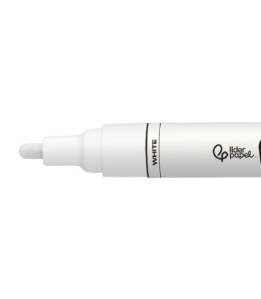 Rotulador liderpapel acrylic base agua todo tipo de superficie punta redonda 3 mm blanco