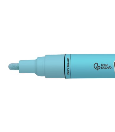 Rotulador liderpapel acrylic base agua todo tipo de superficie punta redonda 3 mm azul cielo