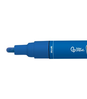 Rotulador liderpapel acrylic base agua todo tipo de superficie punta redonda 3 mm azul