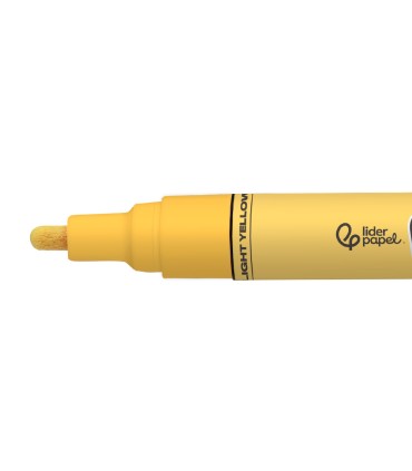 Rotulador liderpapel acrylic base agua todo tipo de superficie punta redonda 3 mm amarillo claro