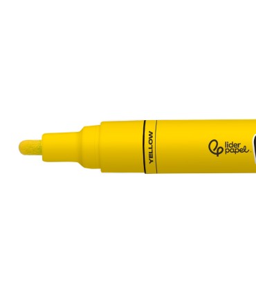 Rotulador liderpapel acrylic base agua todo tipo de superficie punta redonda 3 mm amarillo