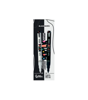 Rotulador liderpapel acrylic base agua todo tipo de superficie punta fina 07 mm caja de 4 perfiladores