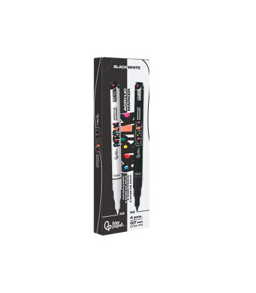 Rotulador liderpapel acrylic base agua todo tipo de superficie punta fina 07 mm caja de 4 perfiladores
