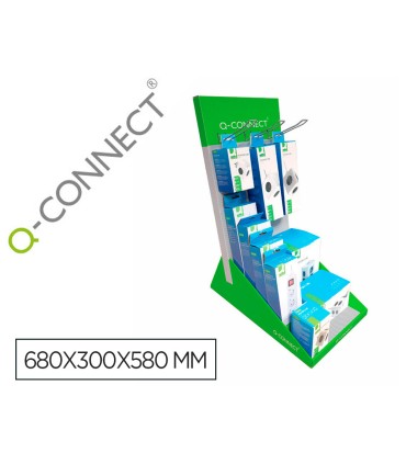 Regleta q connect enchufe multiple expositor de sobremesa con 10 unidades surtidas 680x300x580 mm