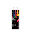 Rotulador uni posca pc-3m/4c marcador de pintura punta conica 0,9-1,3 mm estuche de 4 unidades colores basicos