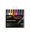 Rotulador uni posca pc-5m/8c estuche de 8 unidades colores oscuros surtidos
