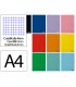 Libreta liderpapel smart a4 48 hojas 75g m2 cuadro 4mm con margen colores surtidos