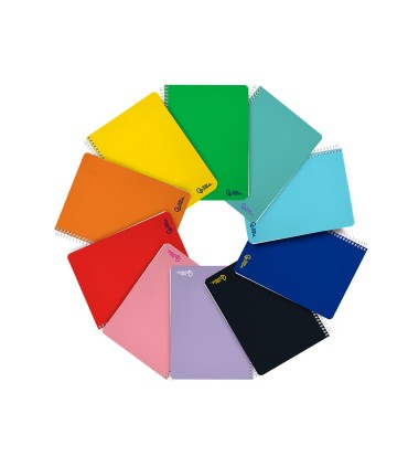 Cuaderno espiral liderpapel a5 micro smart tapa blanda 80h 75gr cuadro 5mm doble margen 6 taladros colores