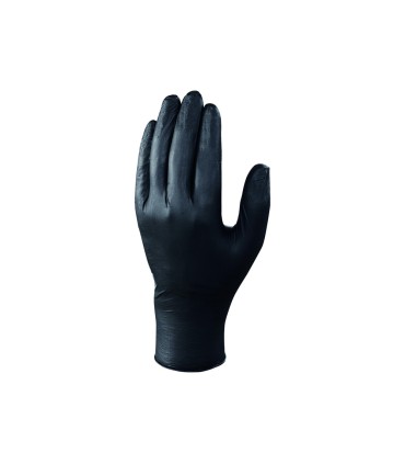 Guantes de nitrilo deltaplus quimico desechable no empolvado talla 7 8 color negro caja de 100 unidades