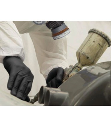 Guantes de nitrilo deltaplus quimico desechable no empolvado talla 7 8 color negro caja de 100 unidades