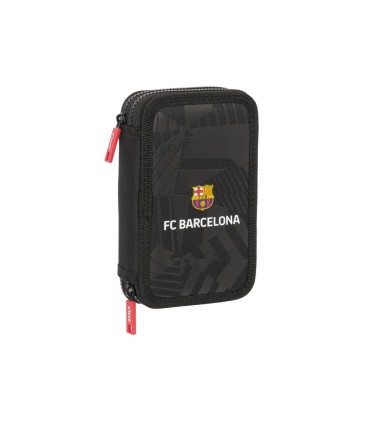 Plumier escolar safta doble pequeno 29 piezas fc barcelona black 40x125x195 mm