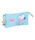 Bolso escolar portatodo safta triple snoopy love 120x220x30 mm