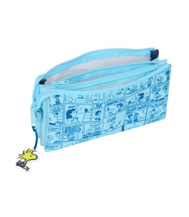 Bolso escolar portatodo safta triple snoopy love 120x220x30 mm