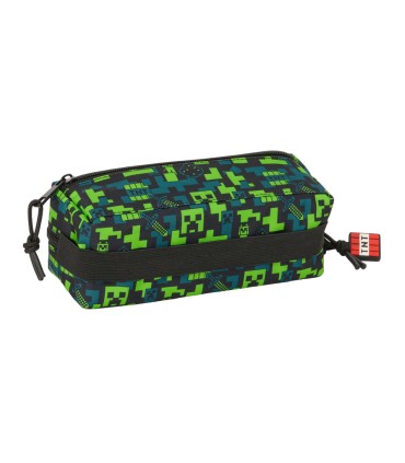 Bolso escolar portatodo safta triple con goma elastica 22cm minecraft tnt 85x225x60 mm