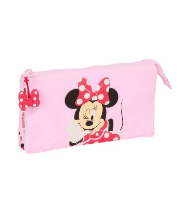 Bolso escolar portatodo safta triple minnie mouse nalve 120x220x30 mm
