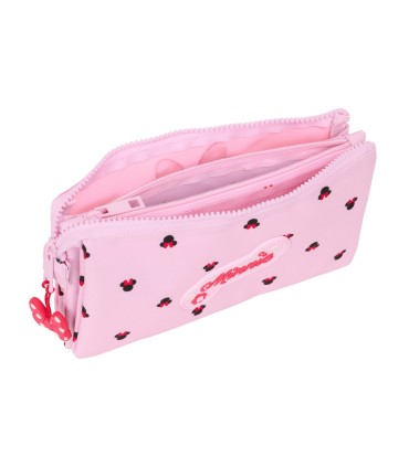 Bolso escolar portatodo safta triple minnie mouse nalve 120x220x30 mm