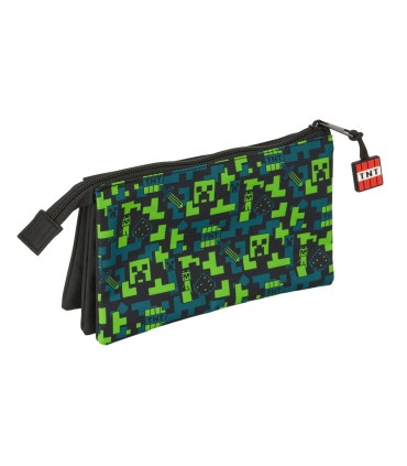 Bolso escolar portatodo safta triple minecraft tnt 120x220x30 mm
