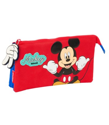 Bolso escolar portatodo safta triple mickey mouse good day 120x220x30 mm