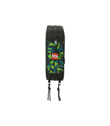 Plumier escolar safta triple 37 piezas minecraft tnt 195x125x55 mm