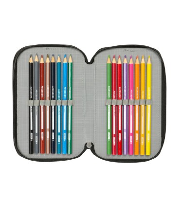 Plumier escolar safta triple 37 piezas minecraft tnt 195x125x55 mm