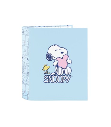 Carpeta carton folio 4 anillas safta lomo ancho snoopy love