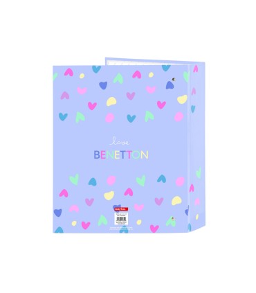 Carpeta carton folio 4 anillas safta lomo ancho benetton lila