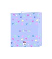 Carpeta carton folio 4 anillas safta lomo ancho benetton lila