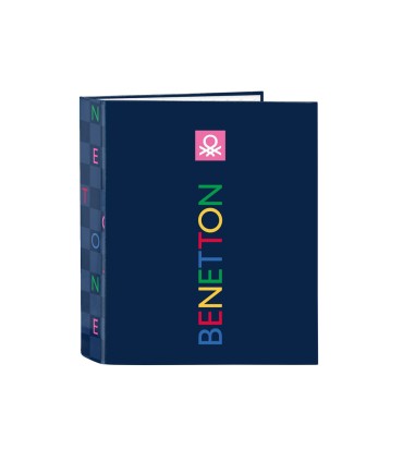 Carpeta carton folio 4 anillas safta lomo ancho benetton damero