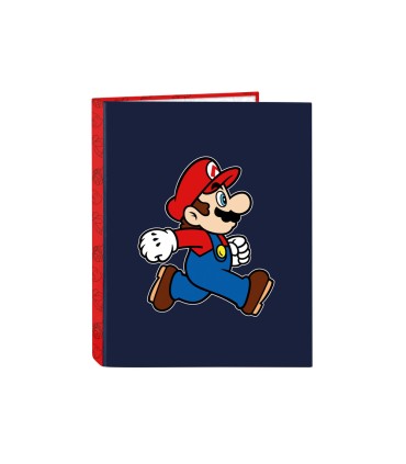 Carpeta carton folio 4 anillas mixtas safta super mario trick