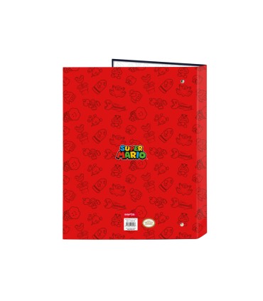 Carpeta carton folio 4 anillas mixtas safta super mario trick