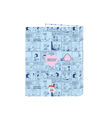 Carpeta carton folio 4 anillas mixtas safta snoopy love