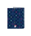 Carpeta carton folio 4 anillas mixtas safta benetton damero