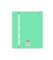 Carpeta con recambio safta din a4 cuadro 5 mm con goma y 5 separadores benetton mint