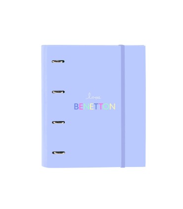 Carpeta con recambio safta din a4 cuadro 5 mm con goma y 5 separadores benetton lila