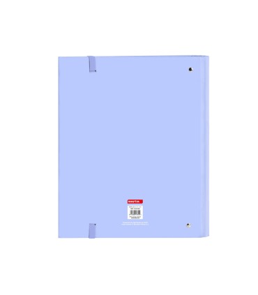Carpeta con recambio safta din a4 cuadro 5 mm con goma y 5 separadores benetton lila